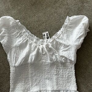 Women White Smocked Urban Outfitters Top